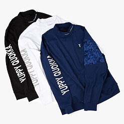 STRETCH PREMIUM CAMO MOCK NECK