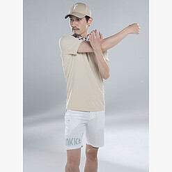 MENS NYLON SOLID-CLR MOCK